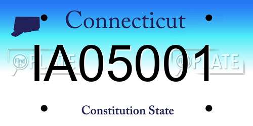 IA05001 Connecticut License Plate