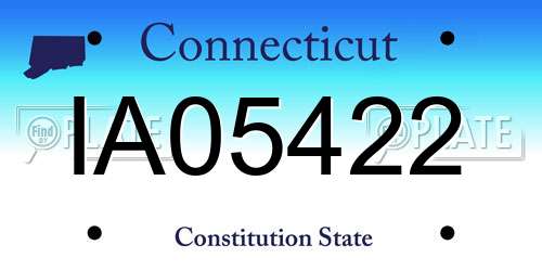 IA05422 Connecticut License Plate