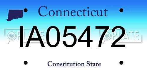 IA05472 Connecticut License Plate