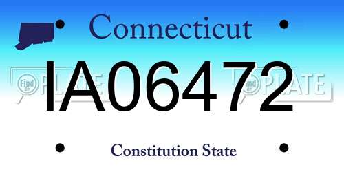 IA06472 Connecticut License Plate