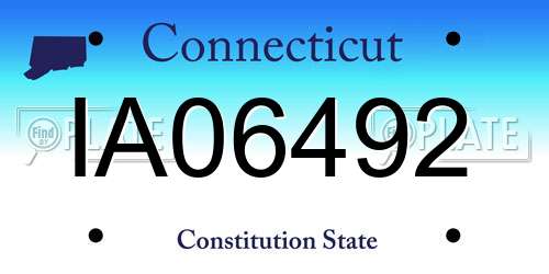 IA06492 Connecticut License Plate