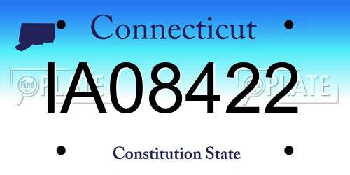 IA08422 Connecticut License Plate