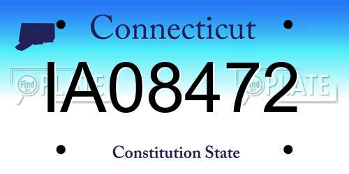 IA08472 Connecticut License Plate