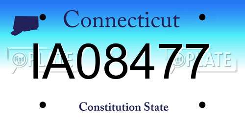 IA08477 Connecticut License Plate