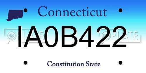 IA0B422 Connecticut License Plate