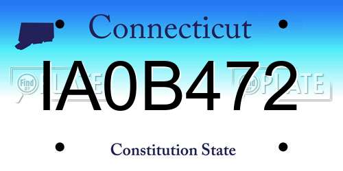 IA0B472 Connecticut License Plate