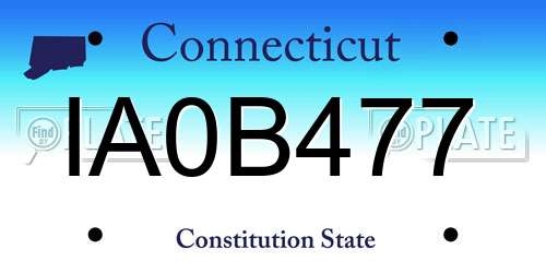 IA0B477 Connecticut License Plate
