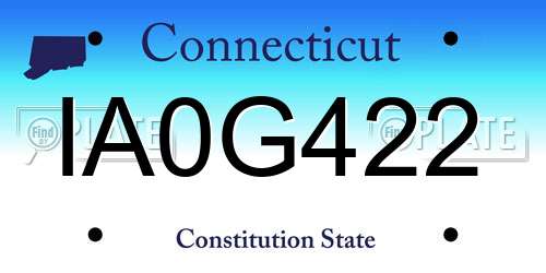 IA0G422 Connecticut License Plate