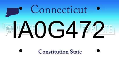IA0G472 Connecticut License Plate