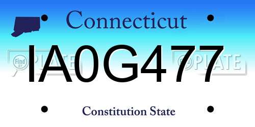 IA0G477 Connecticut License Plate