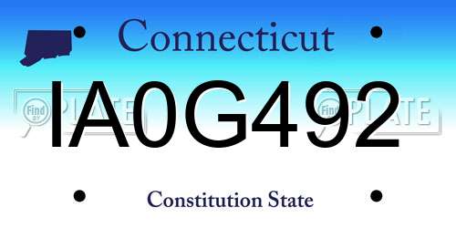 IA0G492 Connecticut License Plate