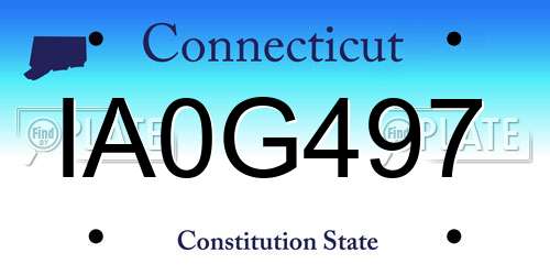 IA0G497 Connecticut License Plate