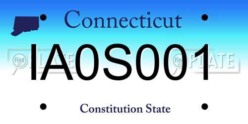 IA0S001 Connecticut License Plate