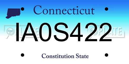 IA0S422 Connecticut License Plate
