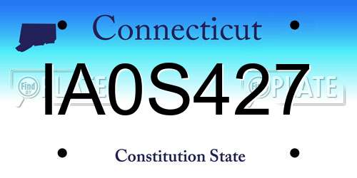 IA0S427 Connecticut License Plate
