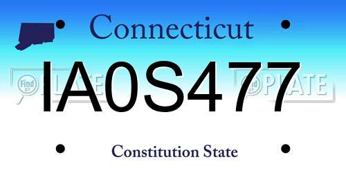 IA0S477 Connecticut License Plate