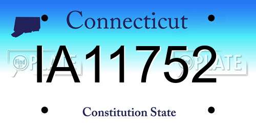 IA11752 Connecticut License Plate