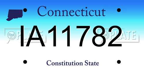 IA11782 Connecticut License Plate