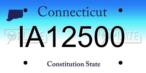 IA12500 Connecticut License Plate
