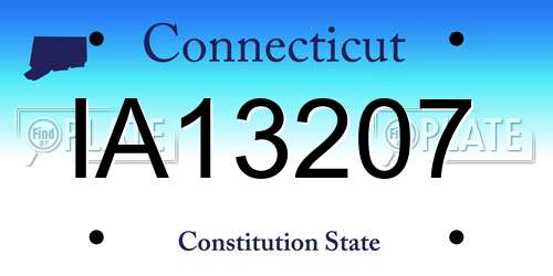 IA13207 Connecticut License Plate