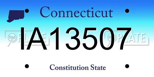 IA13507 Connecticut License Plate