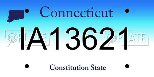 IA13621 Connecticut License Plate