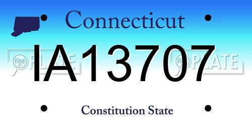 IA13707 Connecticut License Plate