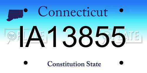 IA13855 Connecticut License Plate