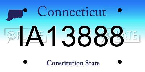 IA13888 Connecticut License Plate