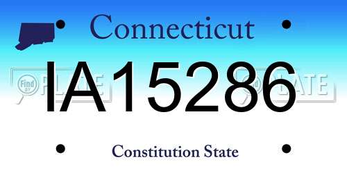 IA15286 Connecticut License Plate