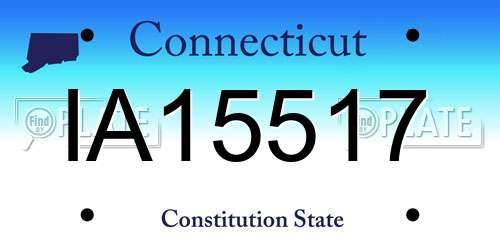 IA15517 Connecticut License Plate