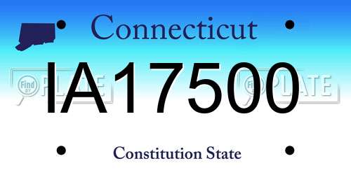 IA17500 Connecticut License Plate