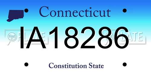 IA18286 Connecticut License Plate