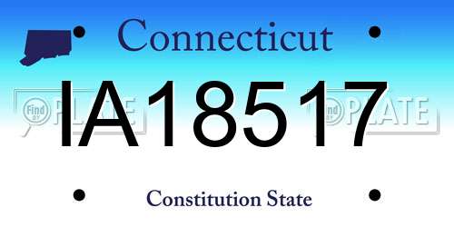 IA18517 Connecticut License Plate
