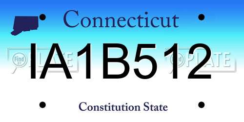 IA1B512 Connecticut License Plate