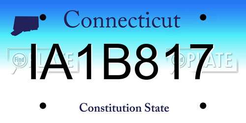 IA1B817 Connecticut License Plate