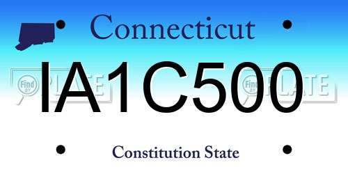 IA1C500 Connecticut License Plate