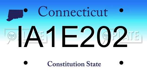 IA1E202 Connecticut License Plate