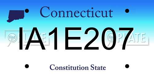 IA1E207 Connecticut License Plate