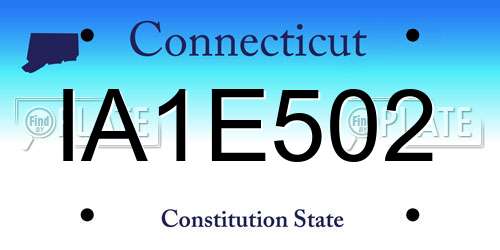 IA1E502 Connecticut License Plate