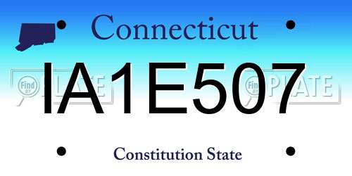IA1E507 Connecticut License Plate