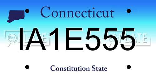 IA1E555 Connecticut License Plate
