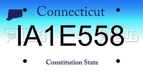 IA1E558 Connecticut License Plate