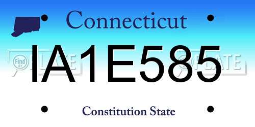 IA1E585 Connecticut License Plate