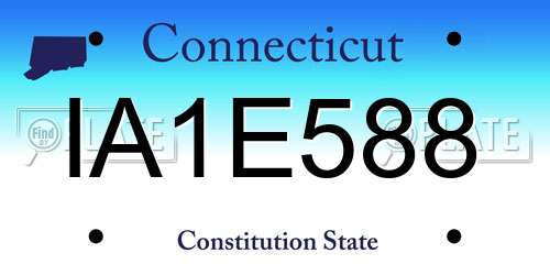 IA1E588 Connecticut License Plate