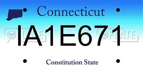IA1E671 Connecticut License Plate