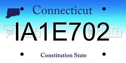 IA1E702 Connecticut License Plate