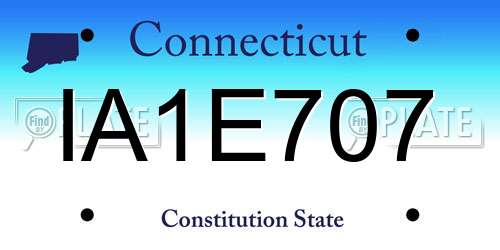 IA1E707 Connecticut License Plate