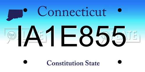 IA1E855 Connecticut License Plate