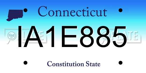 IA1E885 Connecticut License Plate